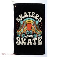Roller Skating Funny Skaters Gonna Skate Retro 70s 80s Golf Towel thumb 0