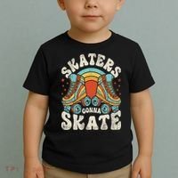 Roller Skating Funny Skaters Gonna Skate Retro 70s 80s Toddler T-Shirt thumb 2