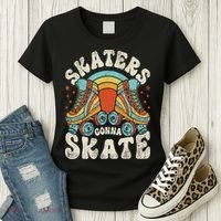 Roller Skating Funny Skaters Gonna Skate Retro 70s 80s Women's T-Shirt thumb 3