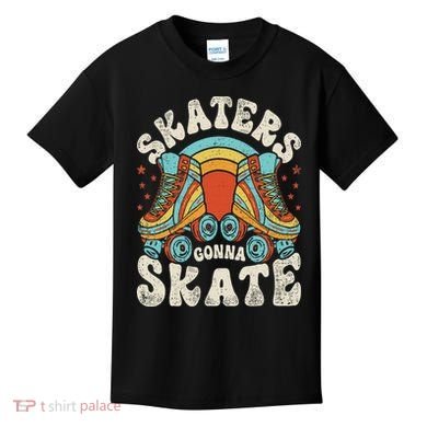 Roller Skating Funny Skaters Gonna Skate Retro 70s 80s Kids T-Shirt