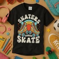 Roller Skating Funny Skaters Gonna Skate Retro 70s 80s Kids T-Shirt thumb 3