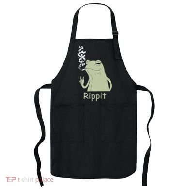 Rippit Stoner Frog Funny Graphic Apron