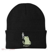 Rippit Stoner Frog Funny Graphic Beanie thumb 0
