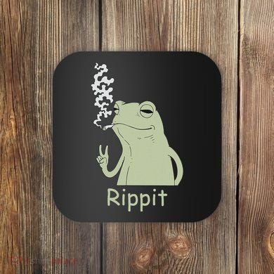 Rippit Stoner Frog Funny Graphic Coaster