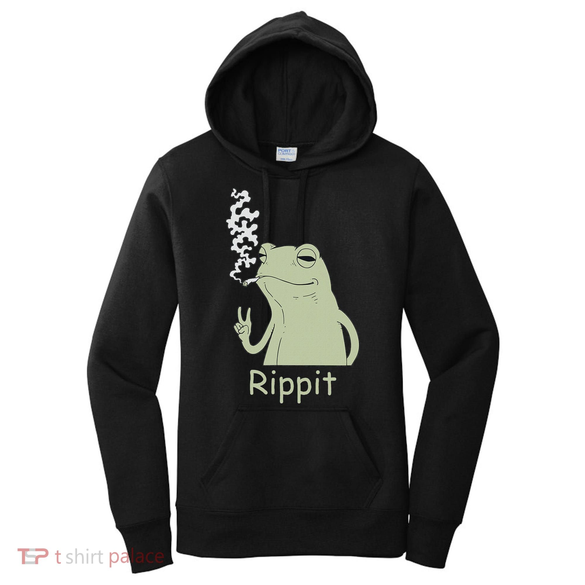 Rippit Stoner Frog Funny Graphic Women's Hoodie
