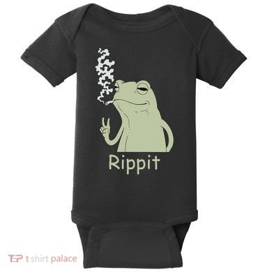 Rippit Stoner Frog Funny Graphic Baby Bodysuit