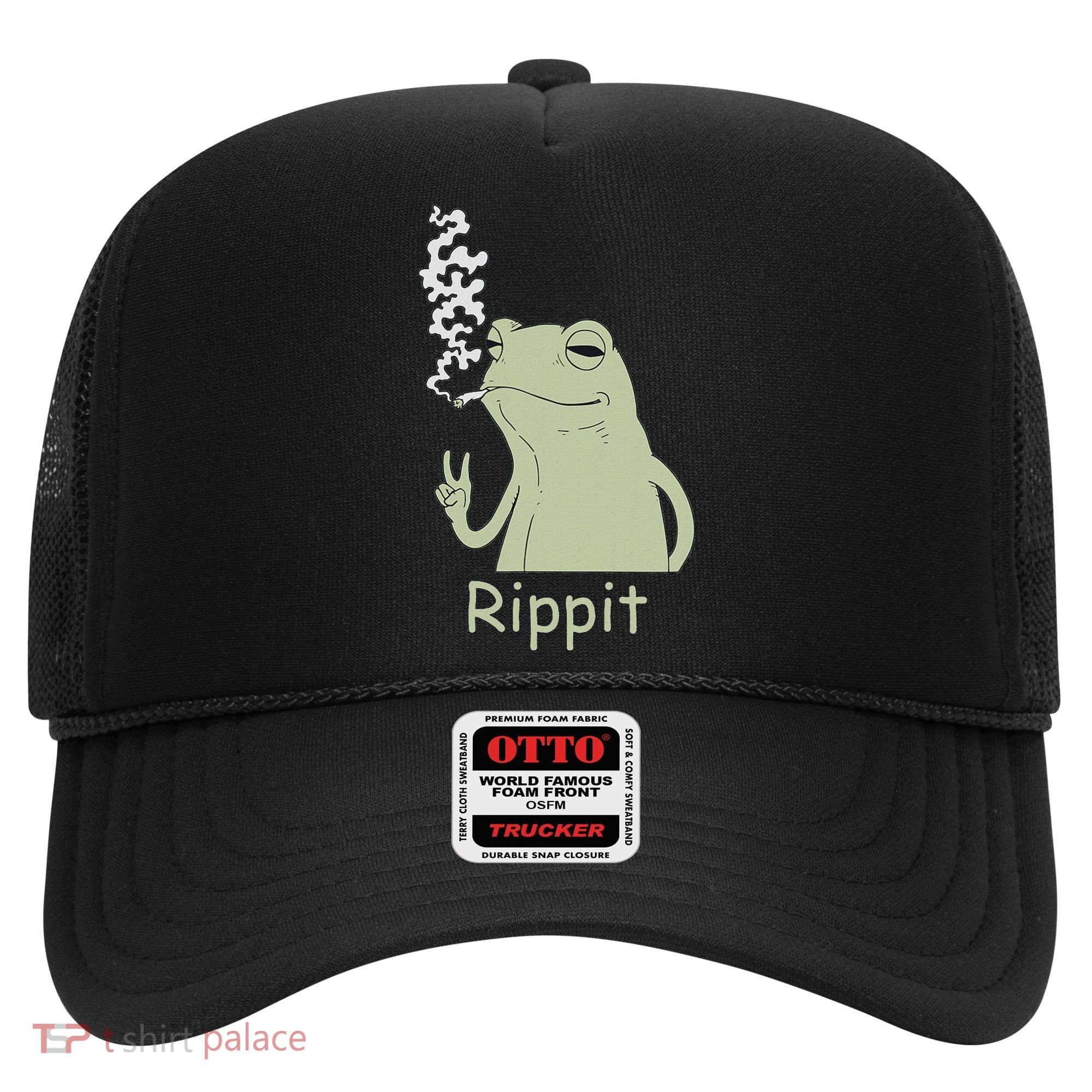 Rippit Stoner Frog Funny Graphic Hat