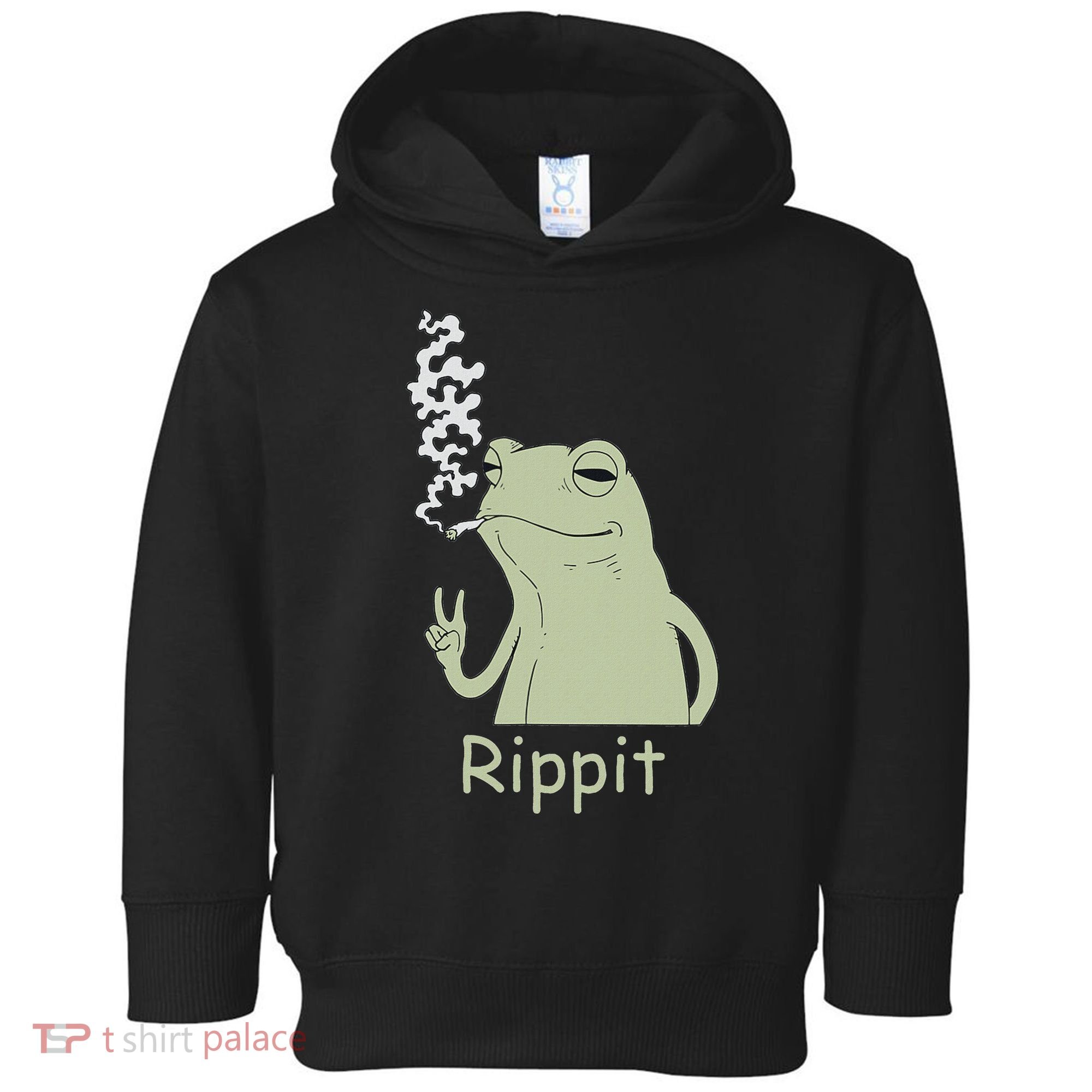 Rippit Stoner Frog Funny Graphic Toddler Hoodie