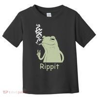 Rippit Stoner Frog Funny Graphic Toddler T-Shirt thumb 0