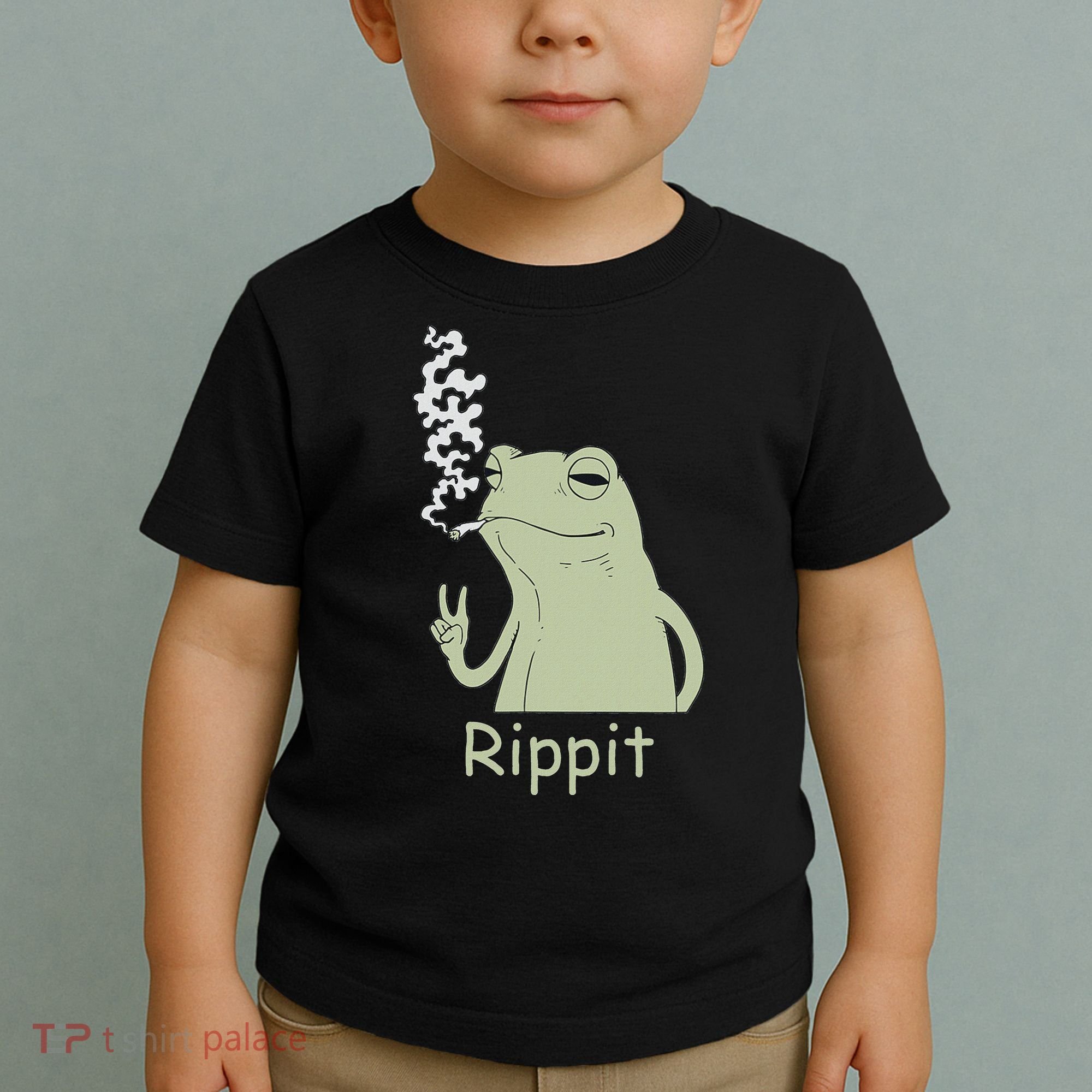 Rippit Stoner Frog Funny Graphic Toddler T-Shirt