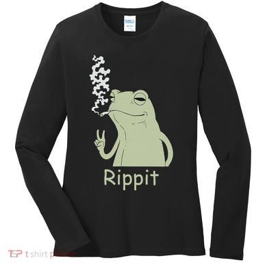 Rippit Stoner Frog Funny Graphic Women's Long Sleeve Shirt