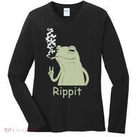 Rippit Stoner Frog Funny Graphic Women's Long Sleeve Shirt thumb 0