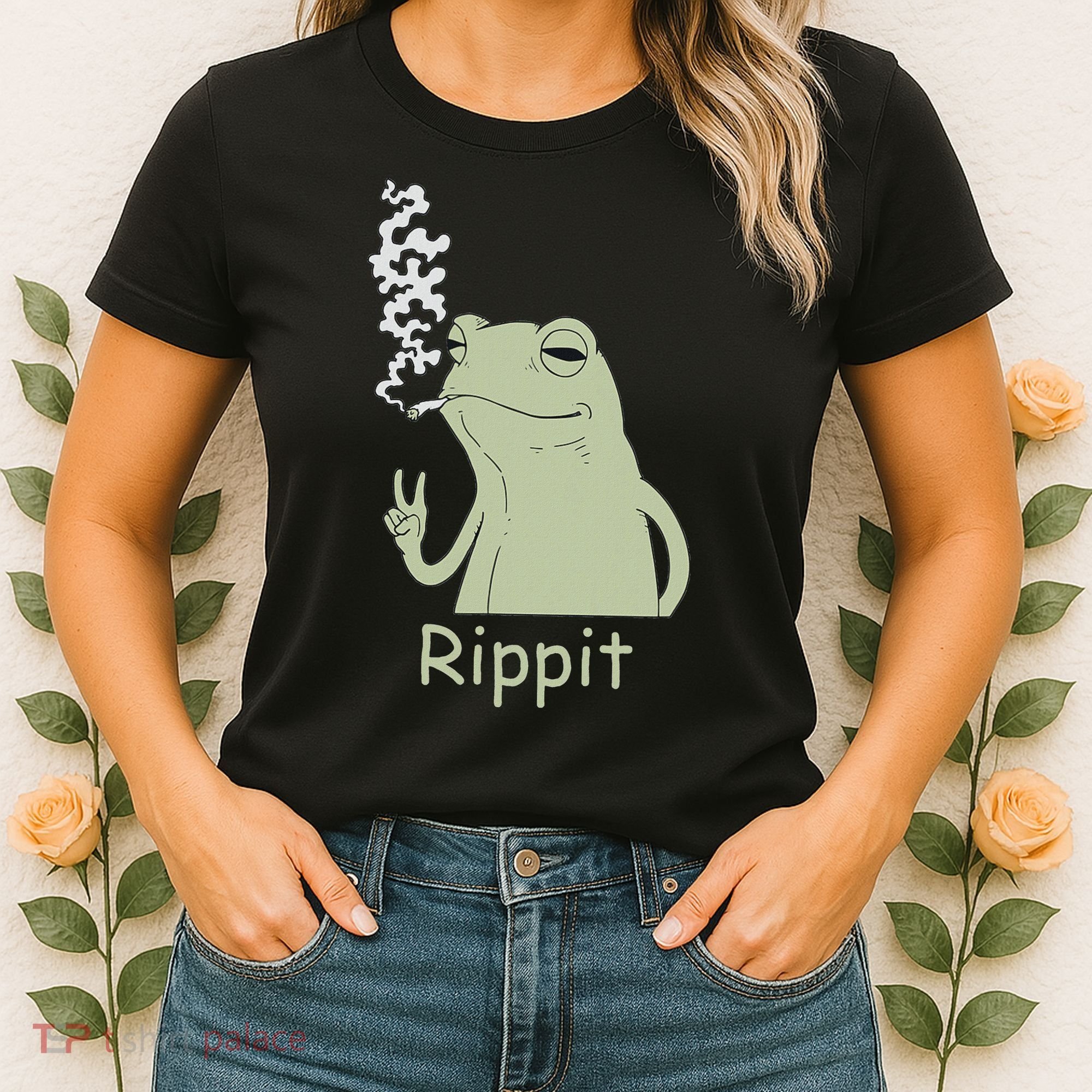 Rippit Stoner Frog Funny Graphic Women's T-Shirt