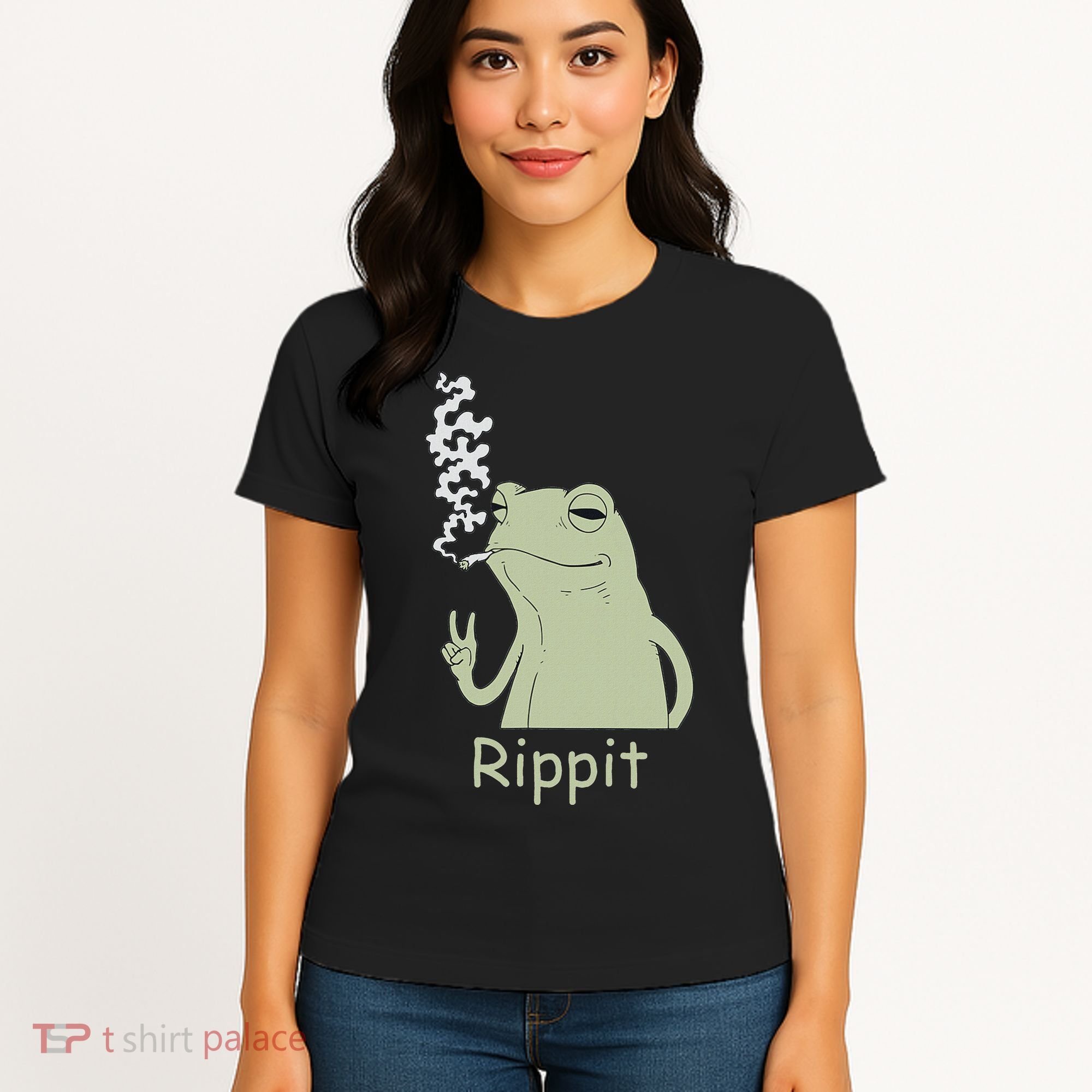 Rippit Stoner Frog Funny Graphic Women's T-Shirt