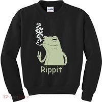Rippit Stoner Frog Funny Graphic Kids Sweatshirt thumb 0