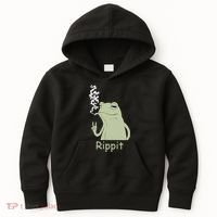 Rippit Stoner Frog Funny Graphic Kids Hoodie thumb 0