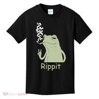 Rippit Stoner Frog Funny Graphic Kids T-Shirt thumb 0
