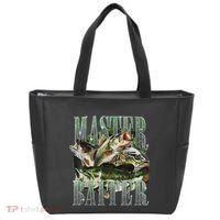 Retro Sunset Fishing Master Baiter Fish Funny Fisherman Tote Bag thumb 0