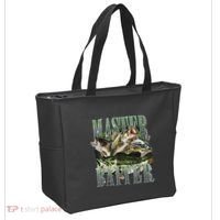 Retro Sunset Fishing Master Baiter Fish Funny Fisherman Tote Bag thumb 2