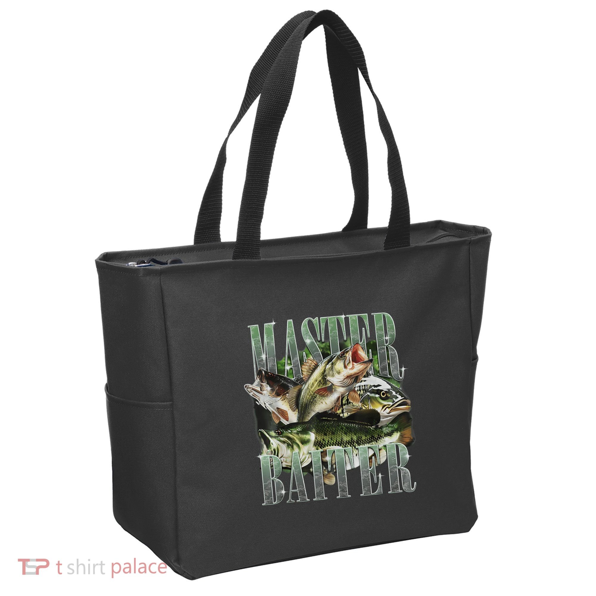Retro Sunset Fishing Master Baiter Fish Funny Fisherman Tote Bag