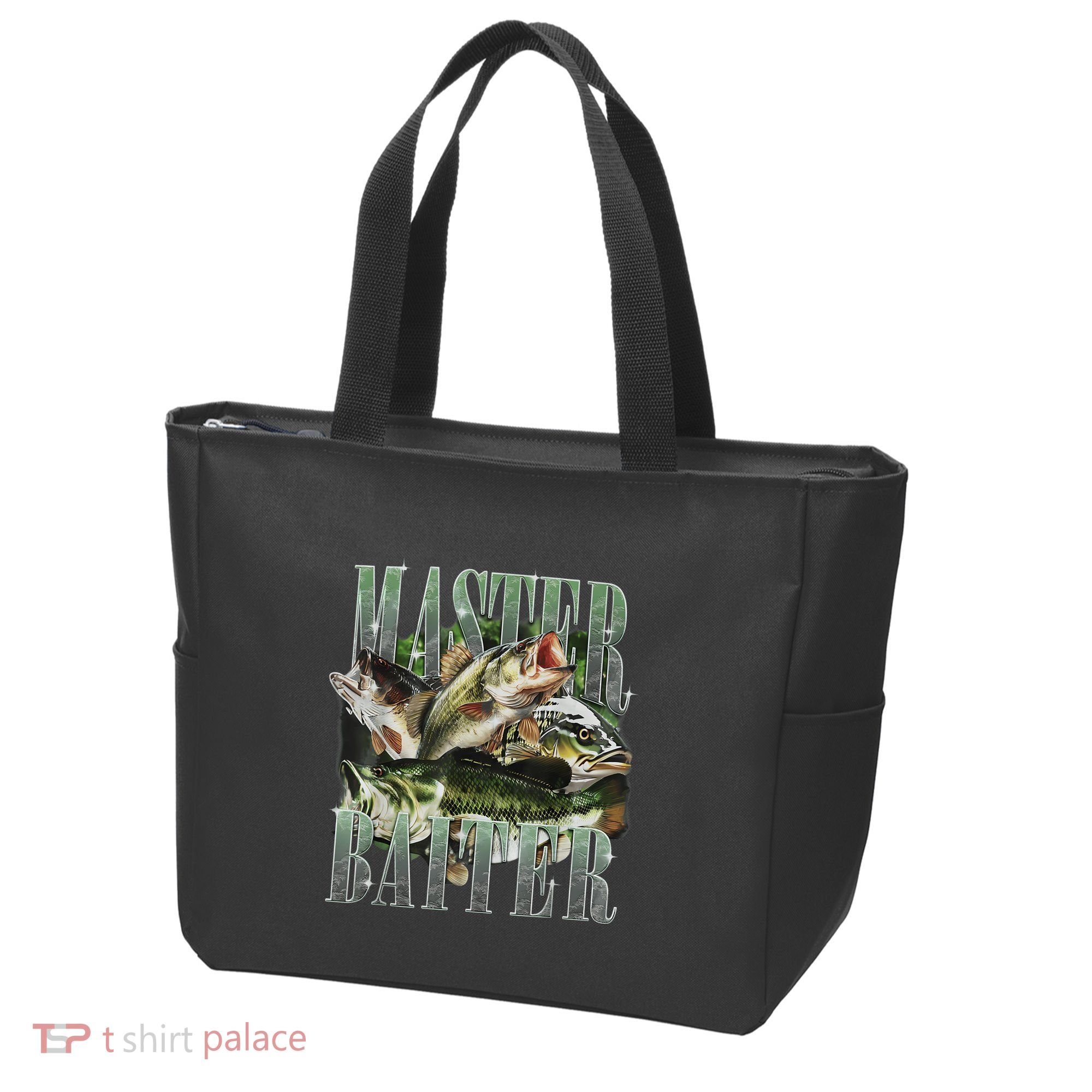 Retro Sunset Fishing Master Baiter Fish Funny Fisherman Tote Bag