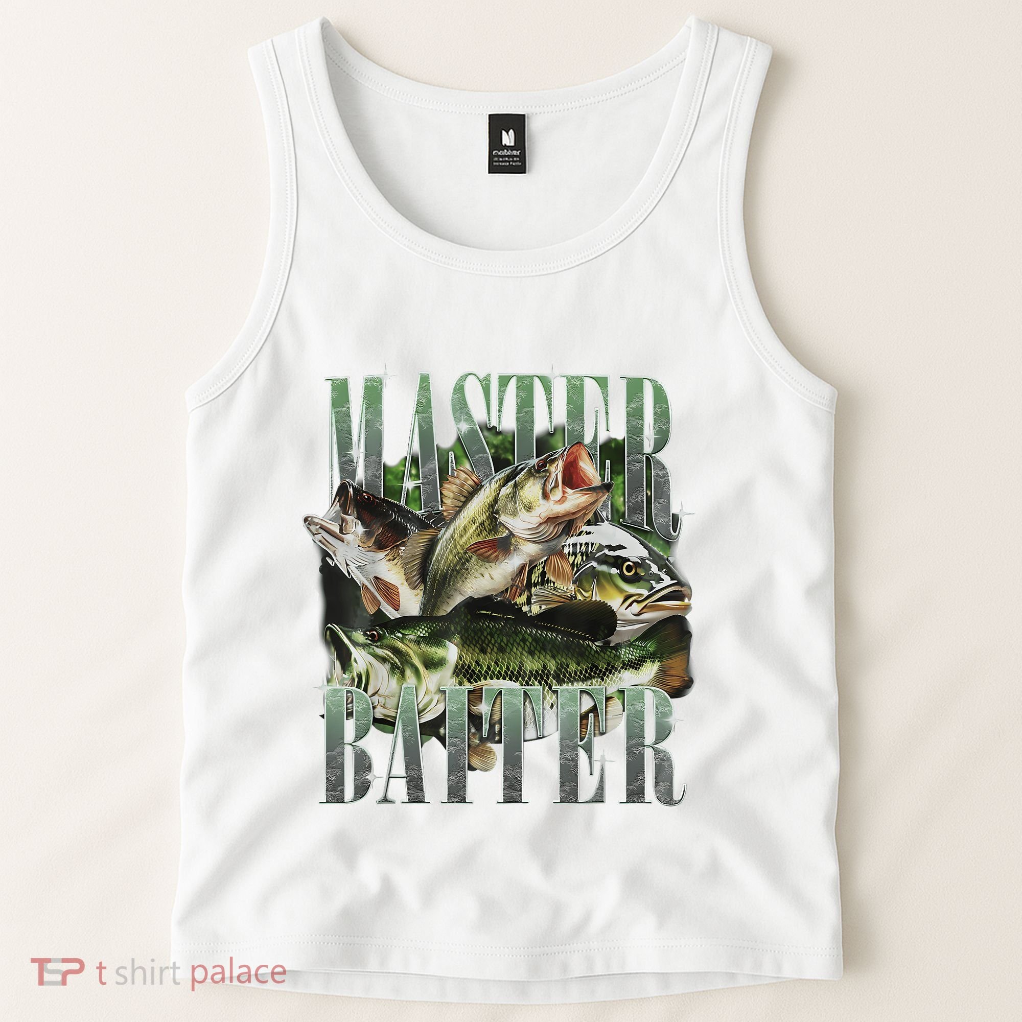 Retro Sunset Fishing Master Baiter Fish Funny Fisherman Tank Top