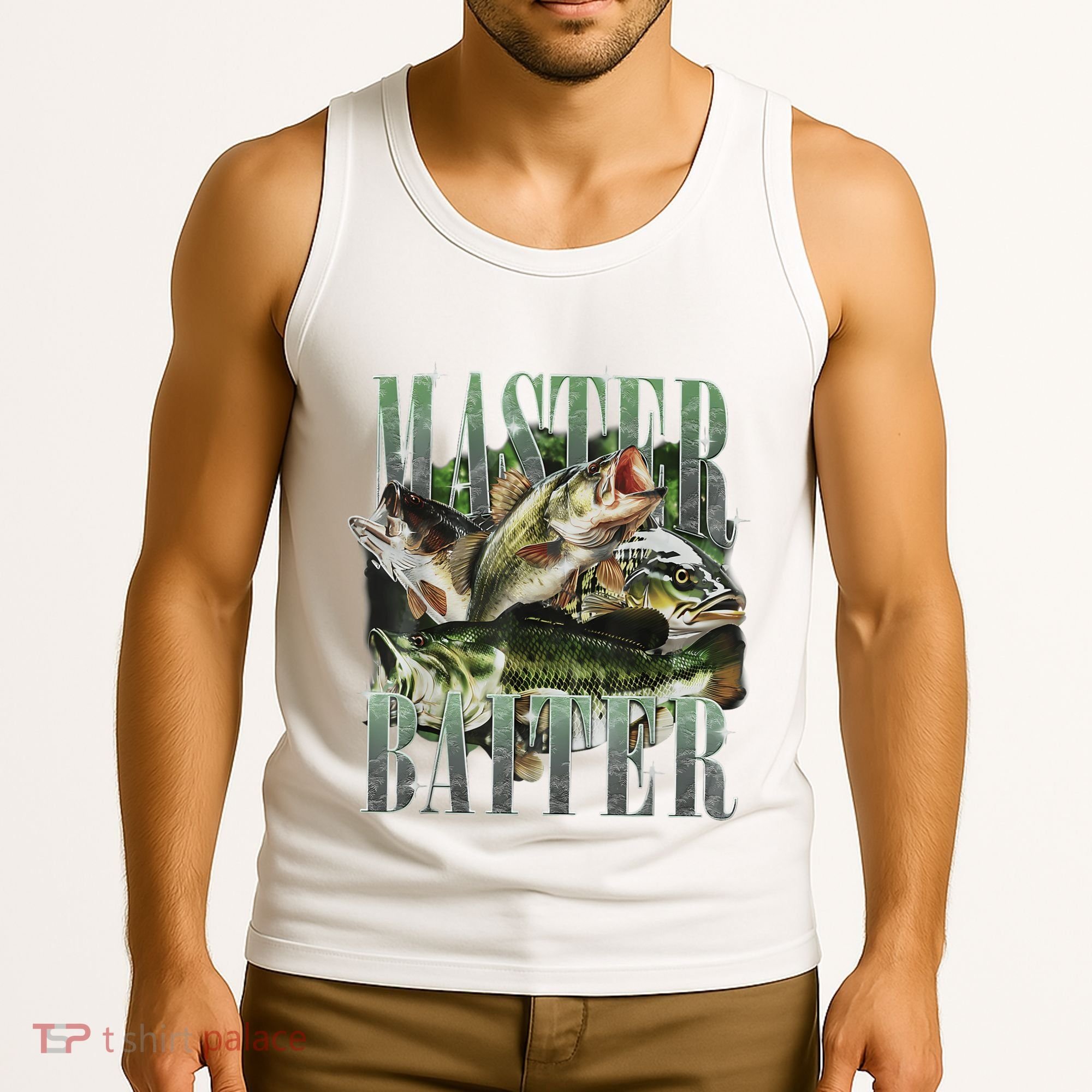 Retro Sunset Fishing Master Baiter Fish Funny Fisherman Tank Top