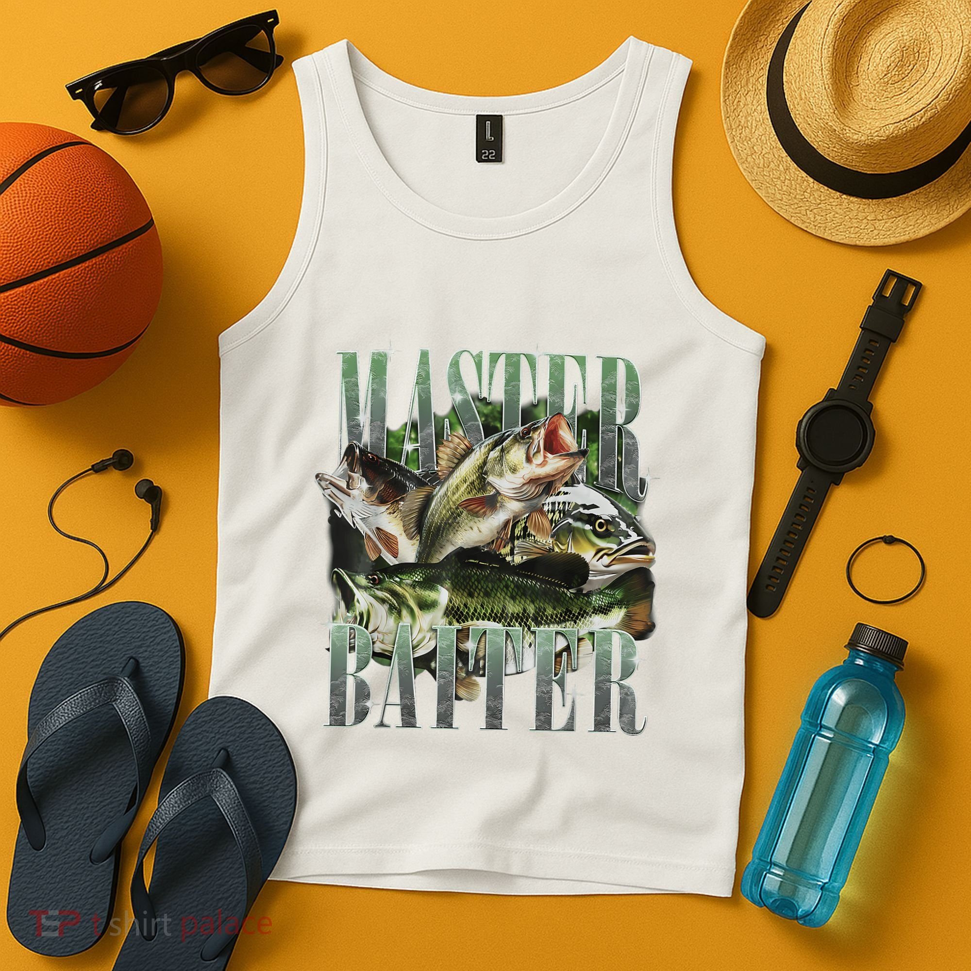 Retro Sunset Fishing Master Baiter Fish Funny Fisherman Tank Top