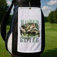 Retro Sunset Fishing Master Baiter Fish Funny Fisherman Golf Towel thumb 2