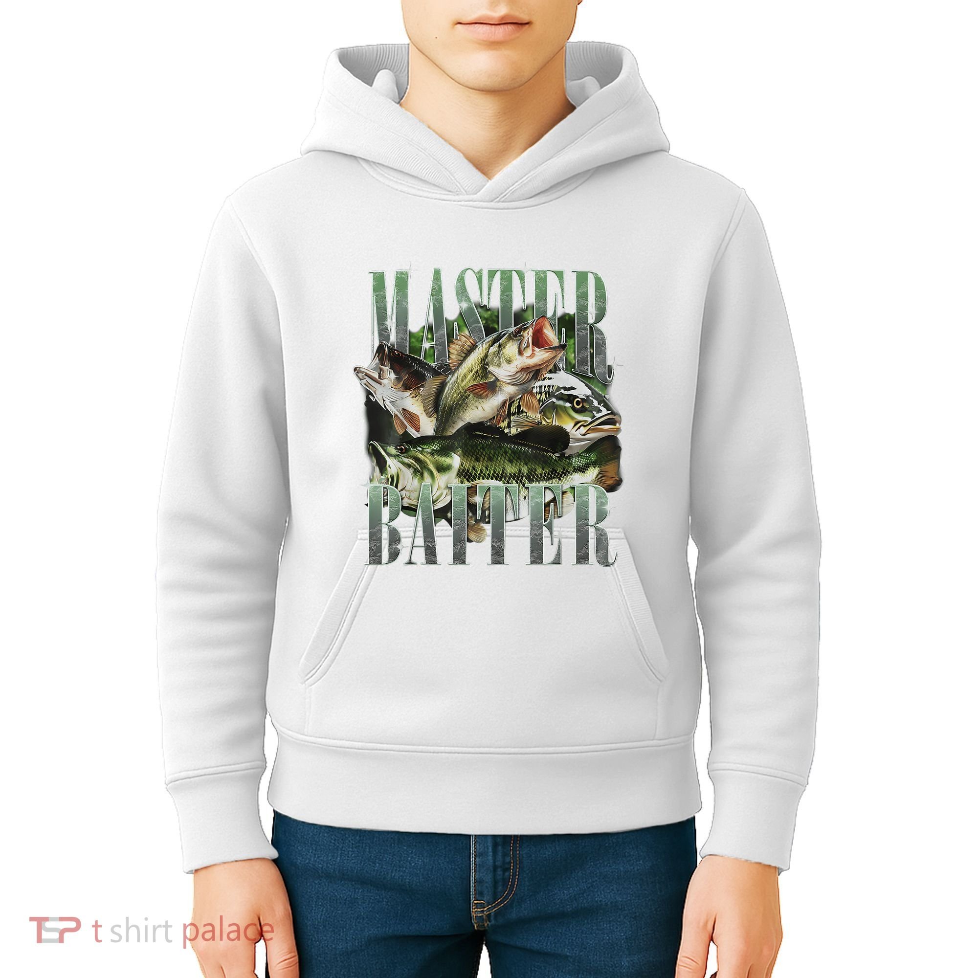 Retro Sunset Fishing Master Baiter Fish Funny Fisherman Kids Hoodie