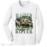 Retro Sunset Fishing Master Baiter Fish Funny Fisherman Kids Long Sleeve Shirt thumb 0