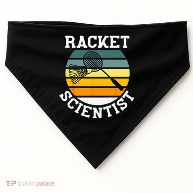 Racket Scientist Funny Retro Vintage Style Badminton Player USA-Made Doggie Bandana