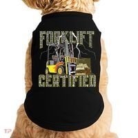 Retro Style Funny Forklift Operator Forklift Certified Doggie Tank thumb 0