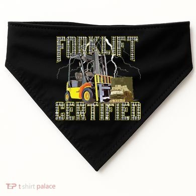 Retro Style Funny Forklift Operator Forklift Certified USA-Made Doggie Bandana