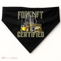 Retro Style Funny Forklift Operator Forklift Certified USA-Made Doggie Bandana thumb 0