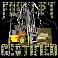 Retro Style Funny Forklift Operator Forklift Certified Button thumb 1