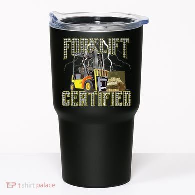 Retro Style Funny Forklift Operator Forklift Certified Tumbler