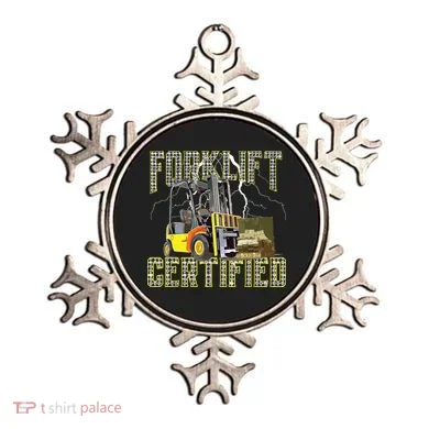 Retro Style Funny Forklift Operator Forklift Certified Ornament