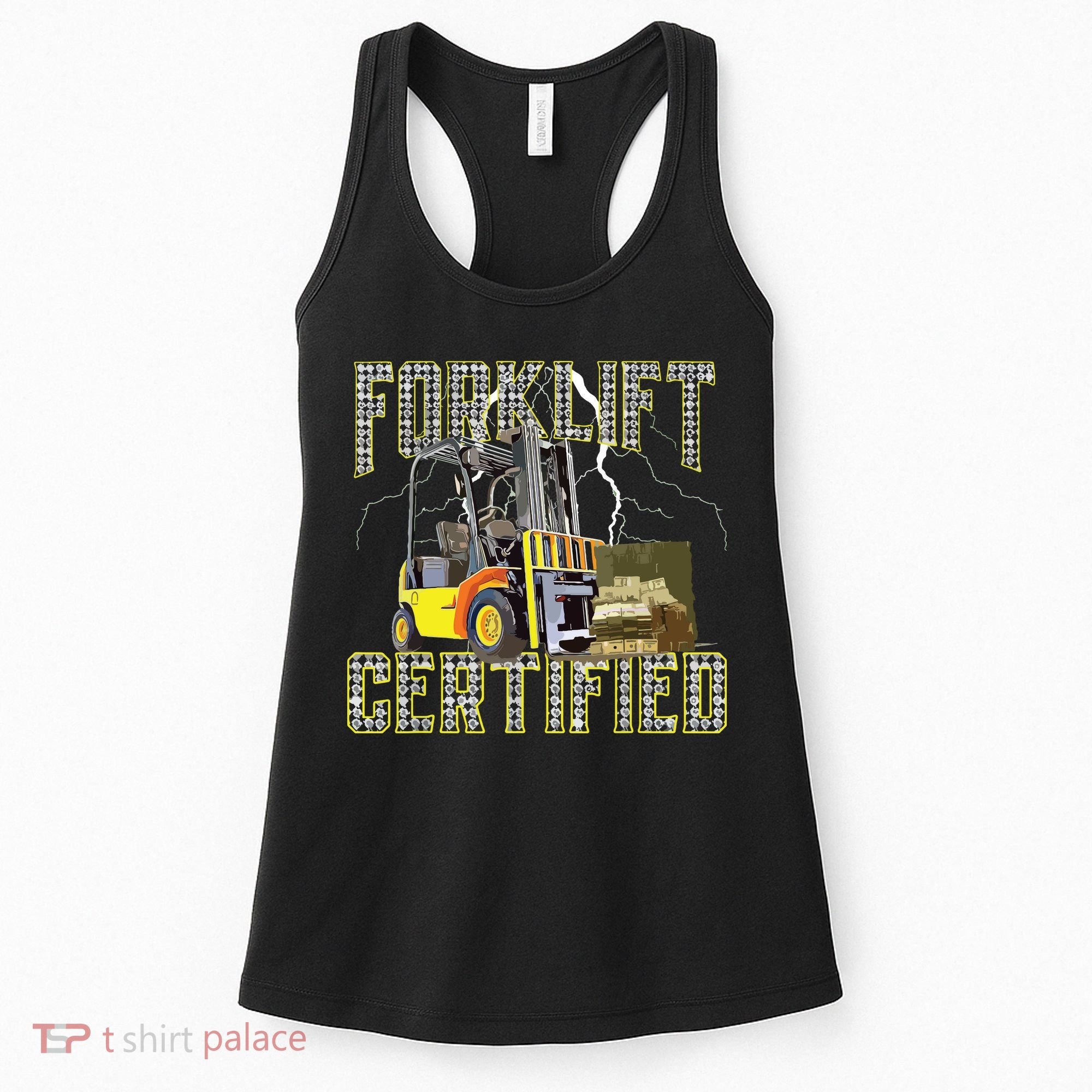 Retro Style Funny Forklift Operator Forklift Certified Women's Tank Top