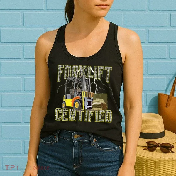 Retro Style Funny Forklift Operator Forklift Certified Women's Tank Top