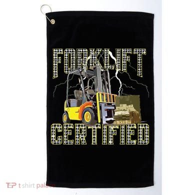 Retro Style Funny Forklift Operator Forklift Certified Golf Towel