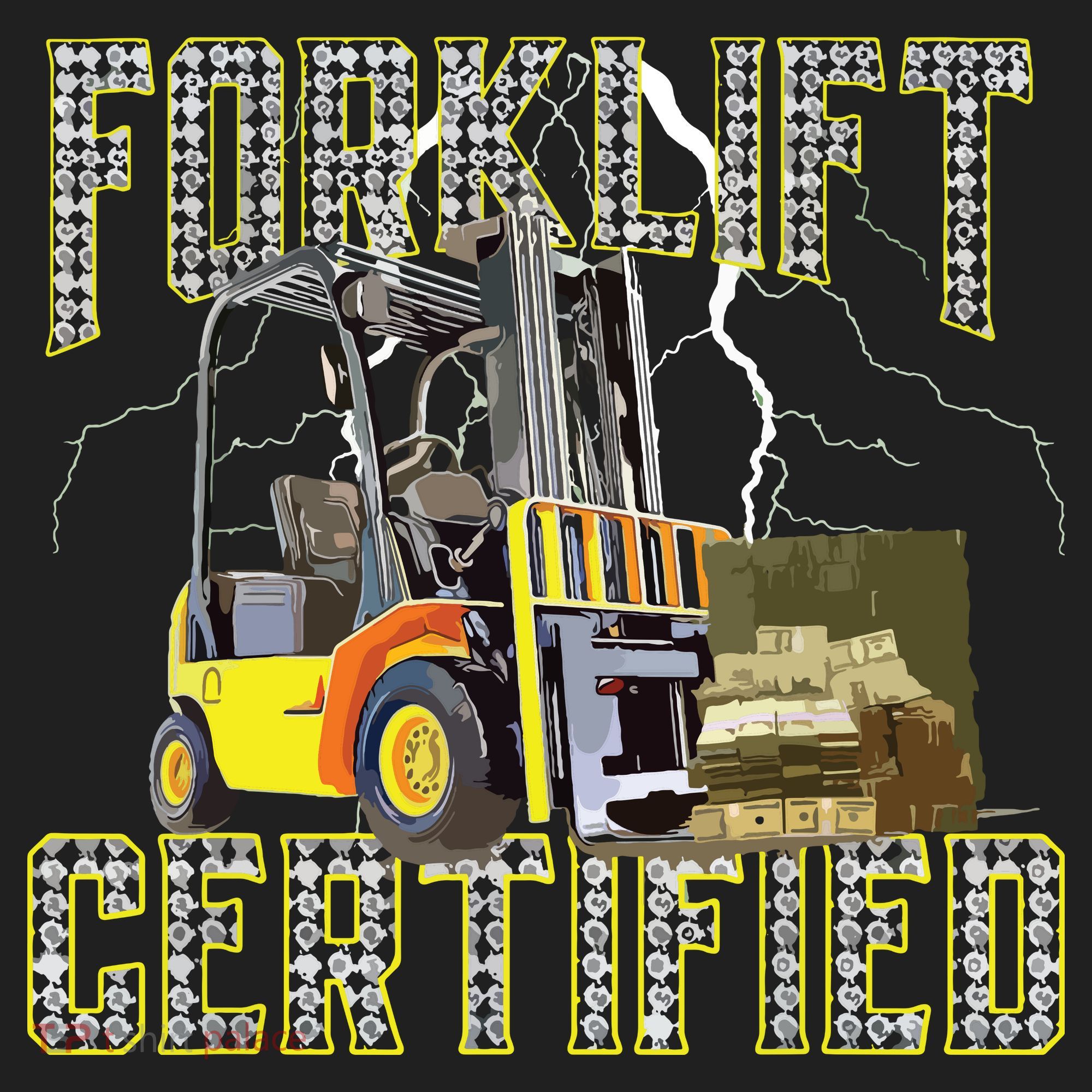 Retro Style Funny Forklift Operator Forklift Certified Golf Towel