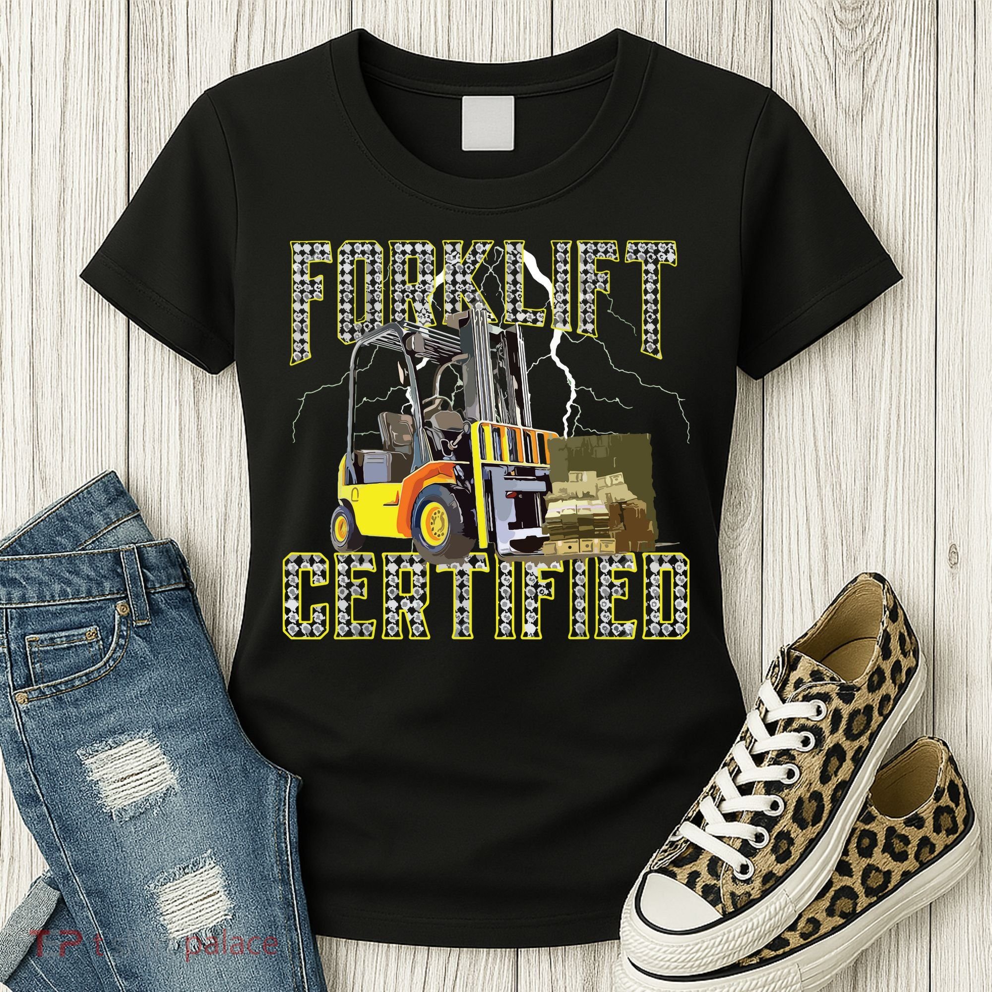 Retro Style Funny Forklift Operator Forklift Certified Women's T-Shirt