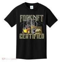 Retro Style Funny Forklift Operator Forklift Certified Kids T-Shirt thumb 0