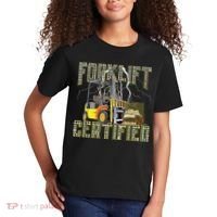 Retro Style Funny Forklift Operator Forklift Certified Kids T-Shirt thumb 2