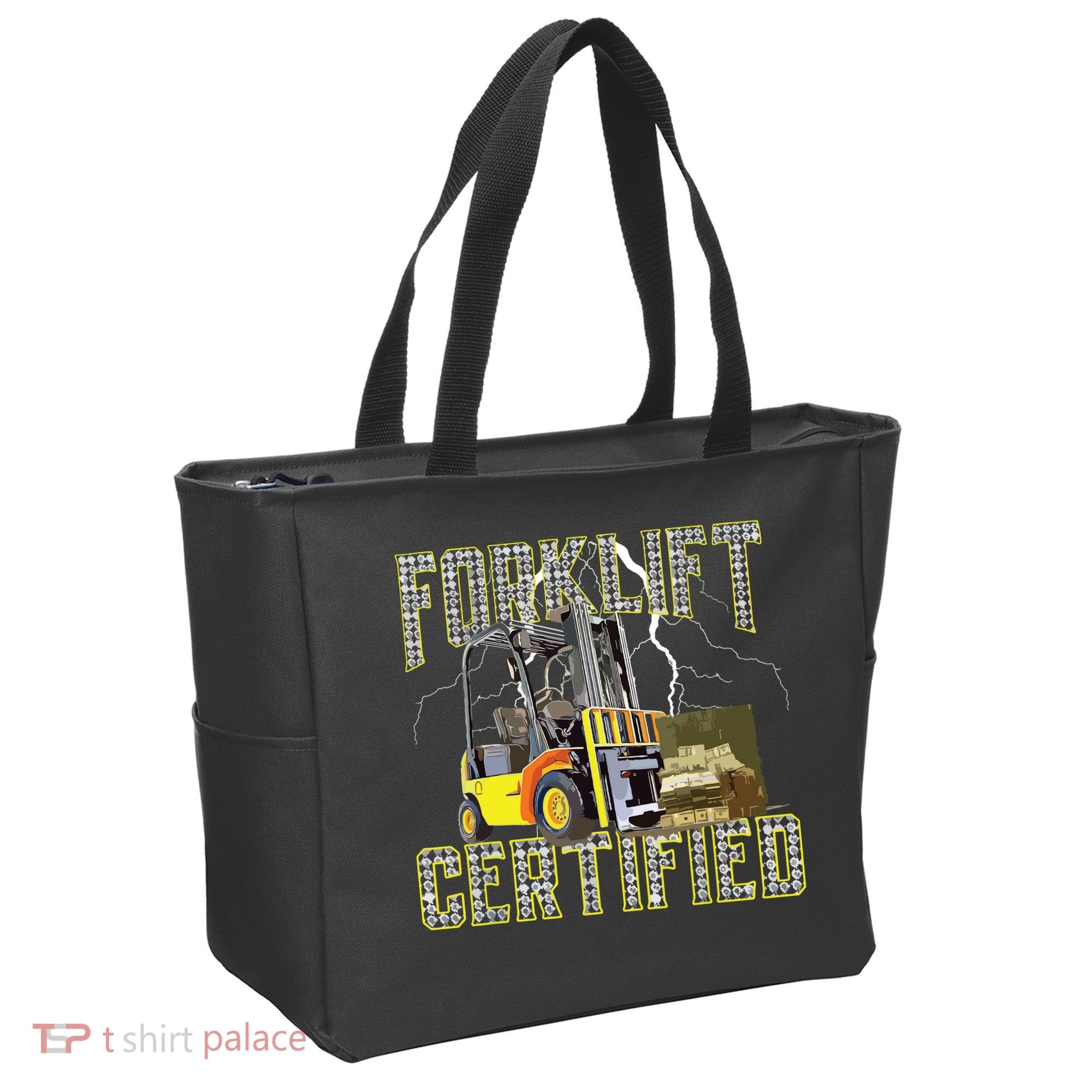 Retro Style Funny Forklift Operator Forklift Certified Tote Bag
