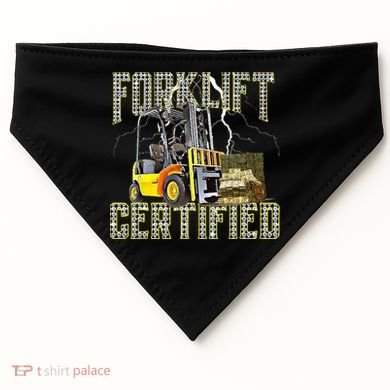 Retro Style Funny Forklift Operator Forklift Certified USA-Made Doggie Bandana