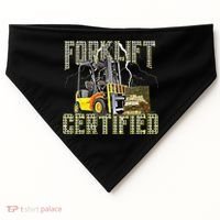 Retro Style Funny Forklift Operator Forklift Certified USA-Made Doggie Bandana thumb 0