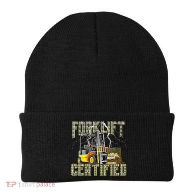 Retro Style Funny Forklift Operator Forklift Certified Beanie