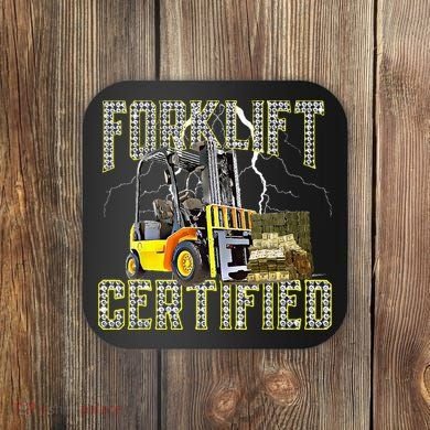 Retro Style Funny Forklift Operator Forklift Certified Coaster